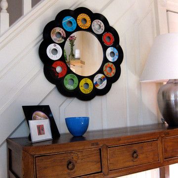 Creating retro artwork made out of vinyl records
